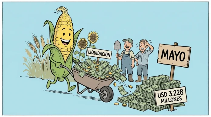 El maíz empuja la liquidación del agro a USD 3.228 millones, la mayor del año